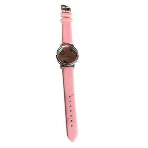 Mickey Mouse Pink Leather Crystal Watch